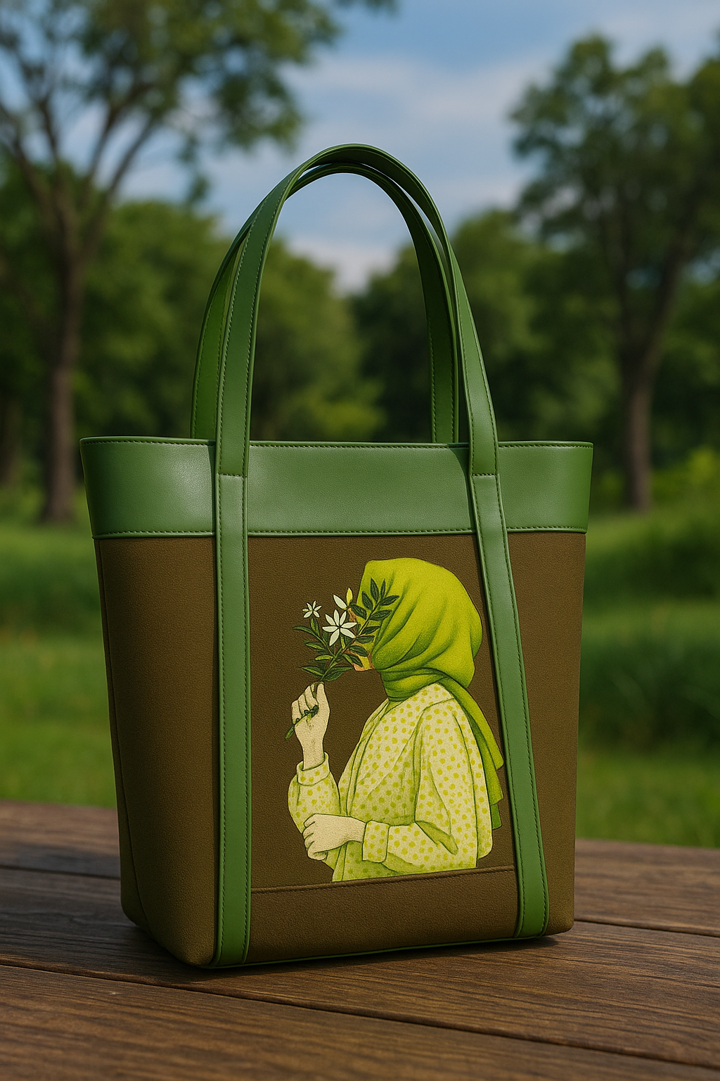 Beige Artistic Tote Bag – Elegant & Minimalist - Image 5