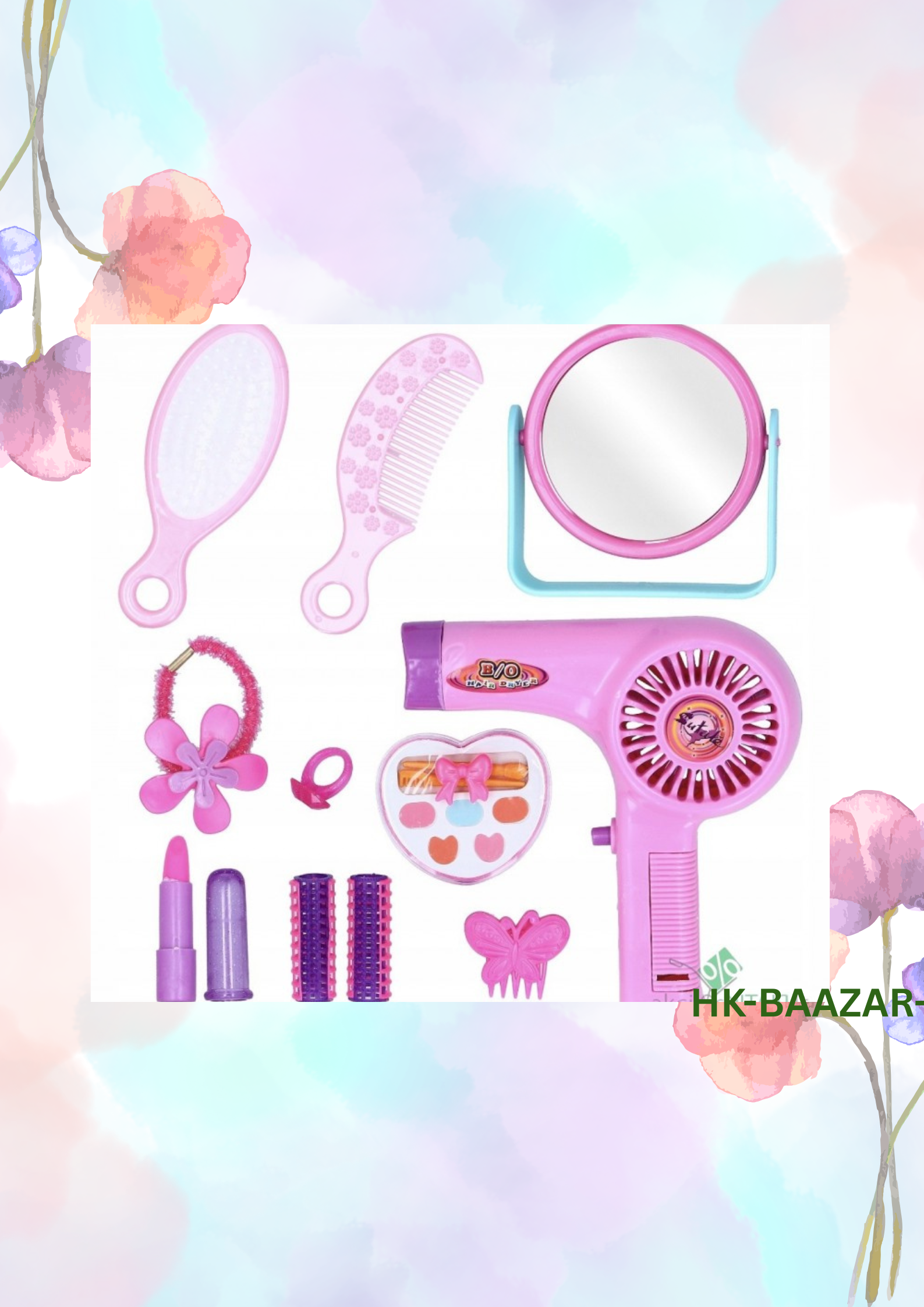 Kids Beauty Play Set – 12-Piece Pretend Makeup & Hair Styling Kitk - Image 5