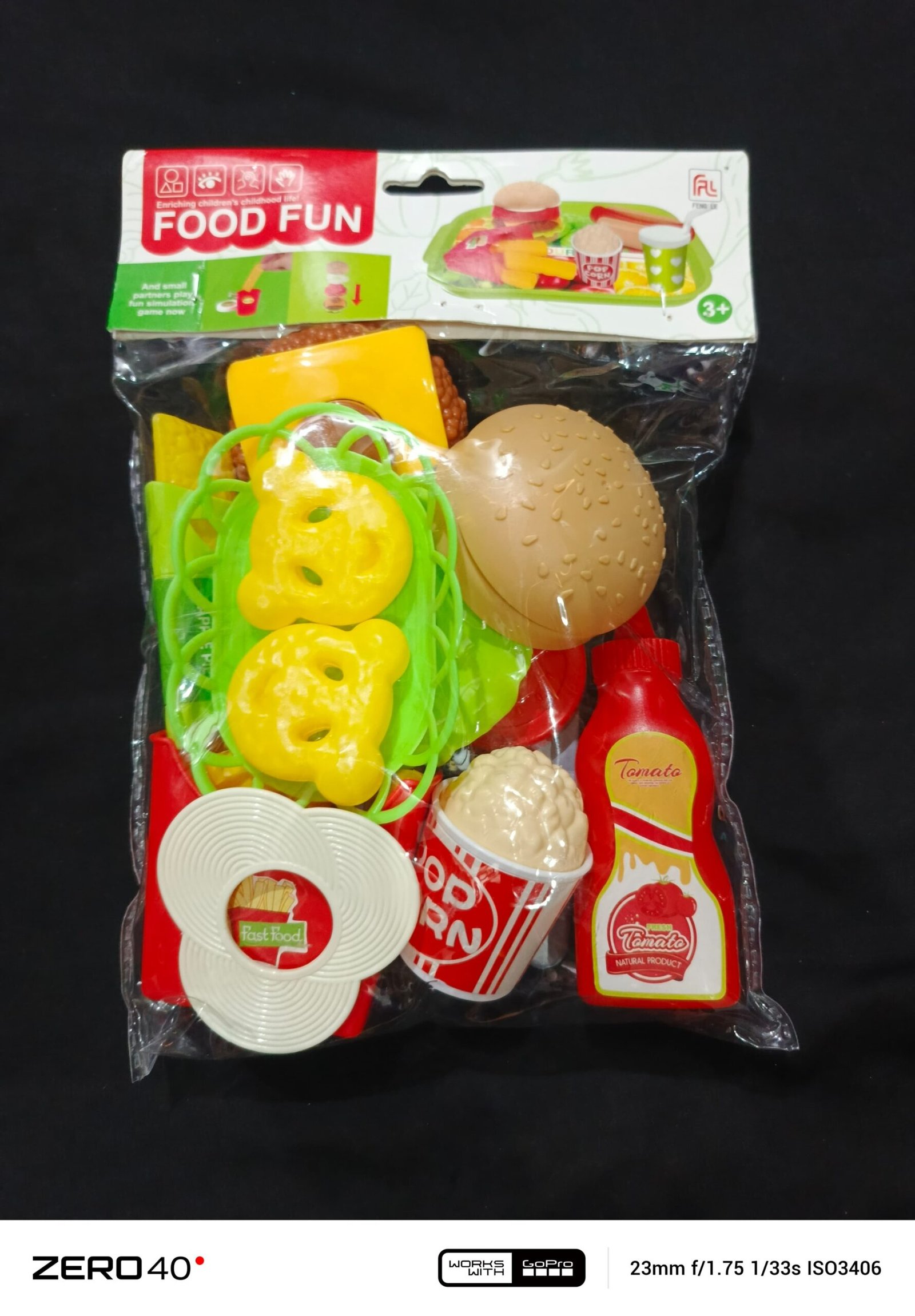 Product Title:Kids Fast Food Kitchen Toy Set – 24 Pcs Pretend Play Burger, Fries, Popcorn & More - Image 6