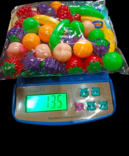 Kids Plastic Fruit Toy Set – 39+ Pcs Colorful Pretend Play Fruits with Tongs - Image 2