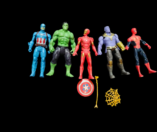 Superhero Action Figures Set – 5 Pcs Marvel Avengers Toys (Captain, Thanos, Spiderman, Hulk, Ironman) - Image 6