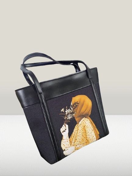 Beige Artistic Tote Bag – Elegant & Minimalist - Image 2