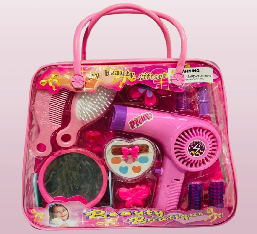 Kids Beauty Play Set – 12-Piece Pretend Makeup & Hair Styling Kitk - Image 6