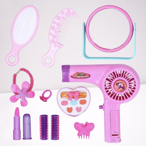 Kids Beauty Play Set – 12-Piece Pretend Makeup & Hair Styling Kitk - Image 7