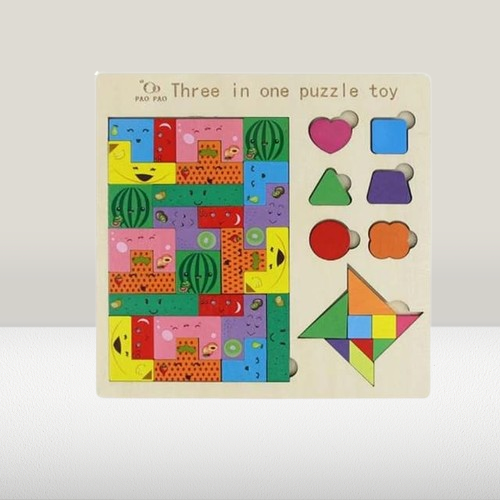 3-in-1 Wooden Puzzle Toy - Image 2