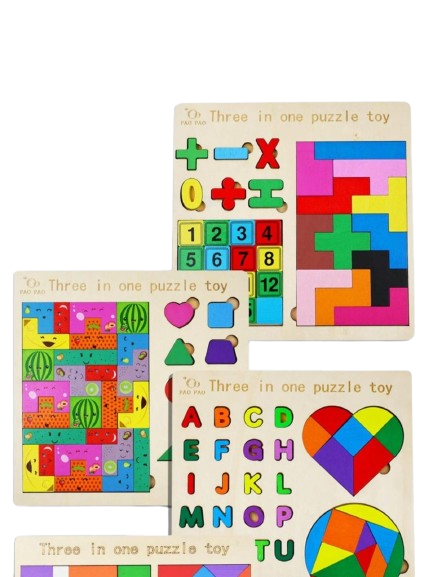 3-in-1 Wooden Puzzle Toy - Image 4