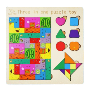 3-in-1 Wooden Puzzle Toy
