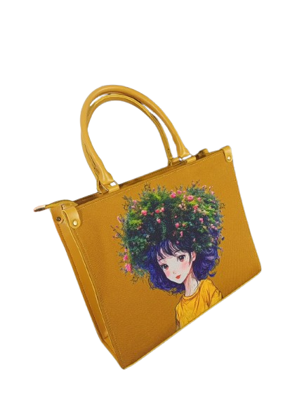 Floral-Haired Girl Tote Bag - Image 10