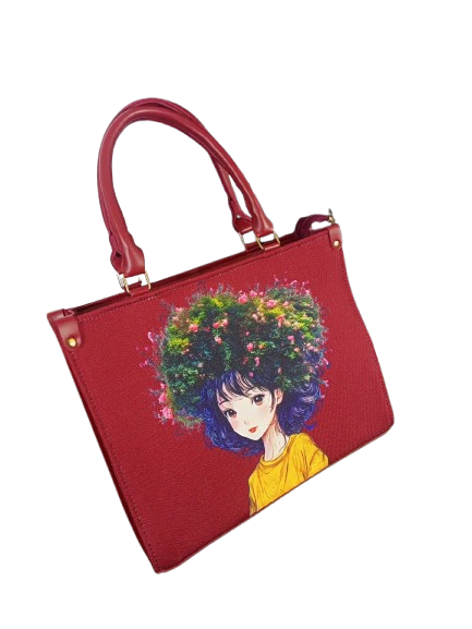 Floral-Haired Girl Tote Bag - Image 2