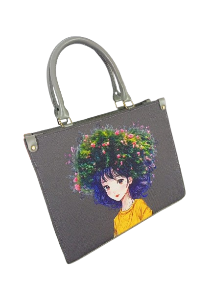 Floral-Haired Girl Tote Bag - Image 5