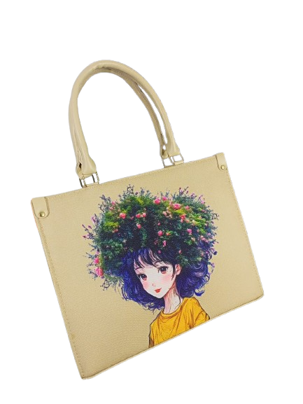 Floral-Haired Girl Tote Bag - Image 6