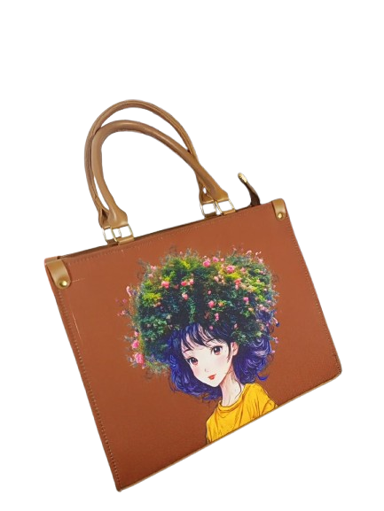 Floral-Haired Girl Tote Bag - Image 8