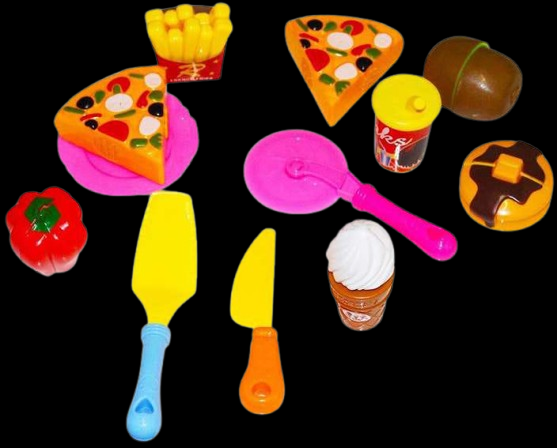 Kids' Pretend Play Fast Food & Pizza Set: