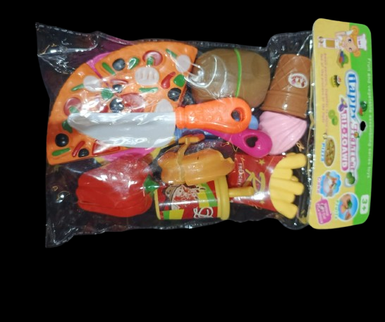 Kids' Pretend Play Fast Food & Pizza Set: - Image 3