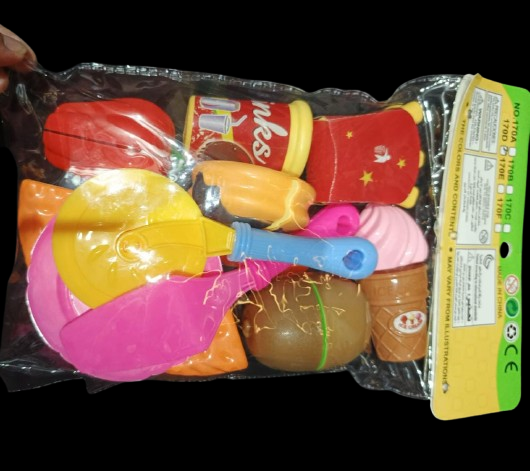 Kids' Pretend Play Fast Food & Pizza Set: - Image 2