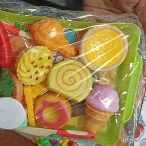 Kids' Pretend Play Fast Food & Dessert Kitchen Set with Tray