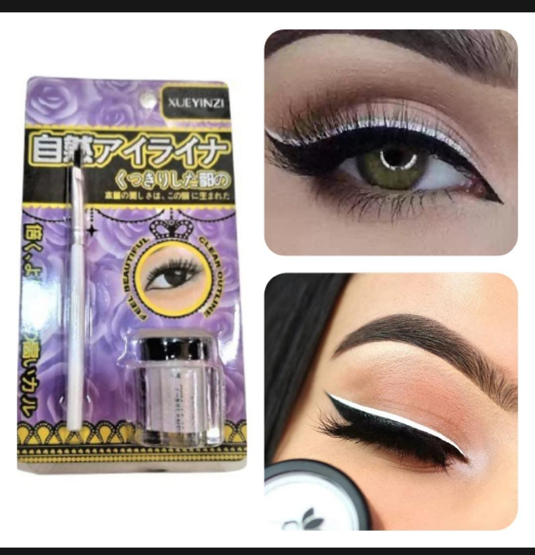 Water Proof Gel Eye Liner white and black color With Brush
