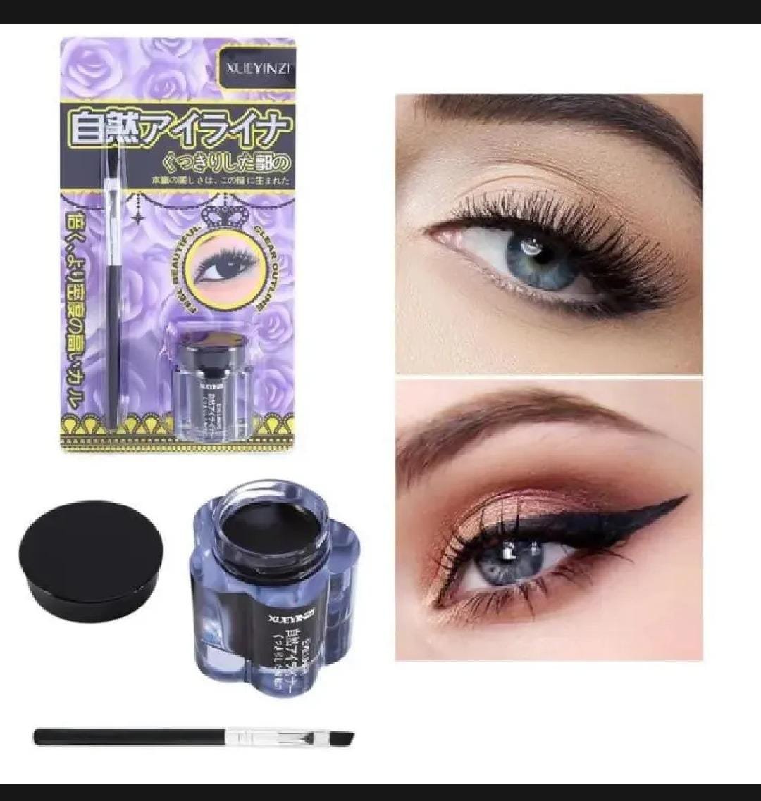 Water Proof Gel Eye Liner white and black color With Brush - Image 2