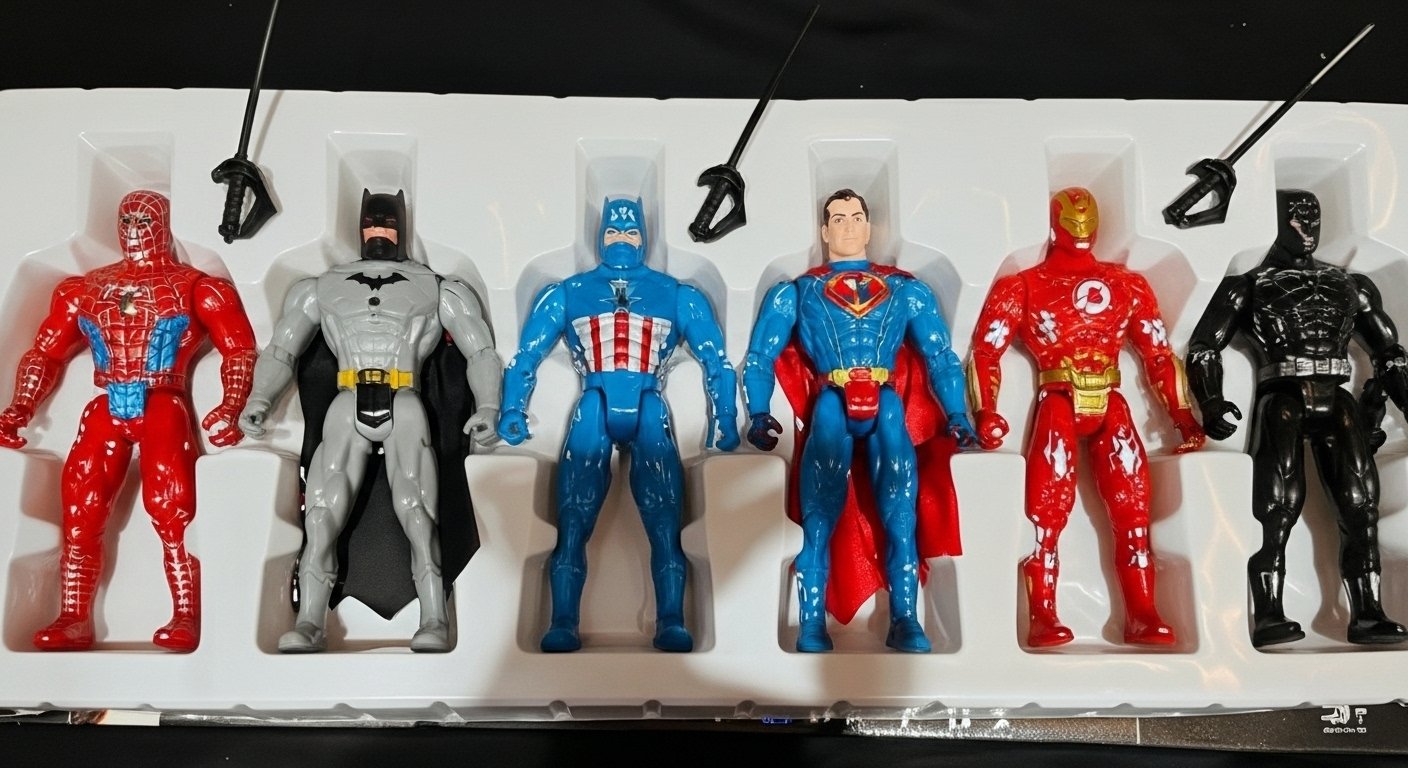 6 Superhero Action Figure  collection - Image 2